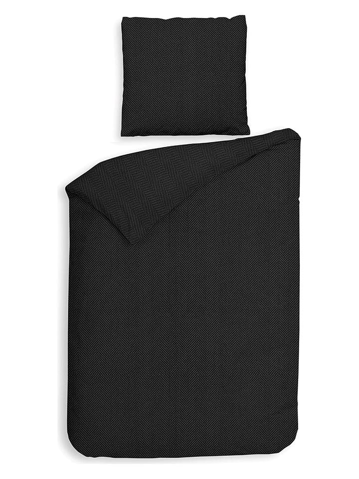 HNL Komplet pościeli flanelowej "Spina" w kolorze antracytowym rozmiar: 240x220 cm