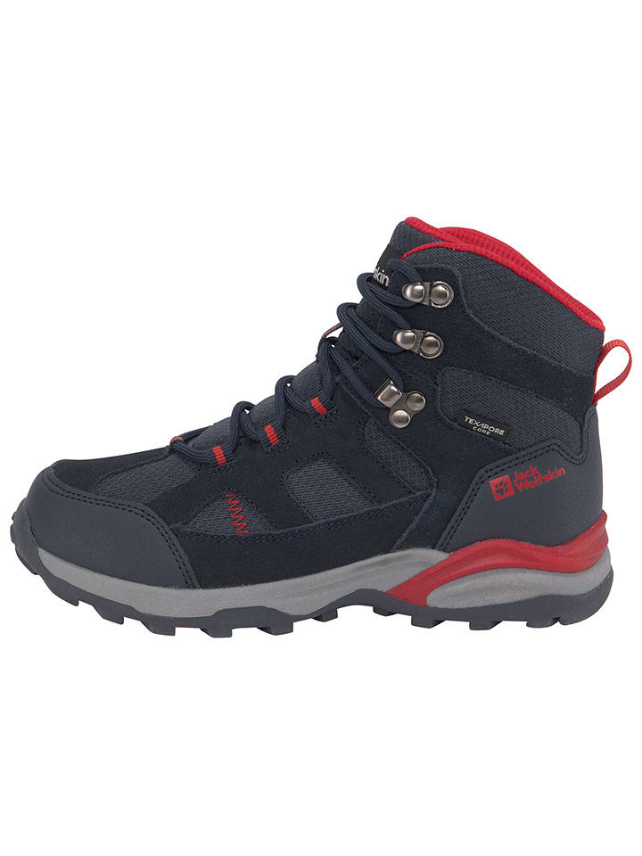 Jack Wolfskin Skórzane buty trekkingowe "Trail Hiker Texapore Mid" w kolorze granatowym rozmiar: 33