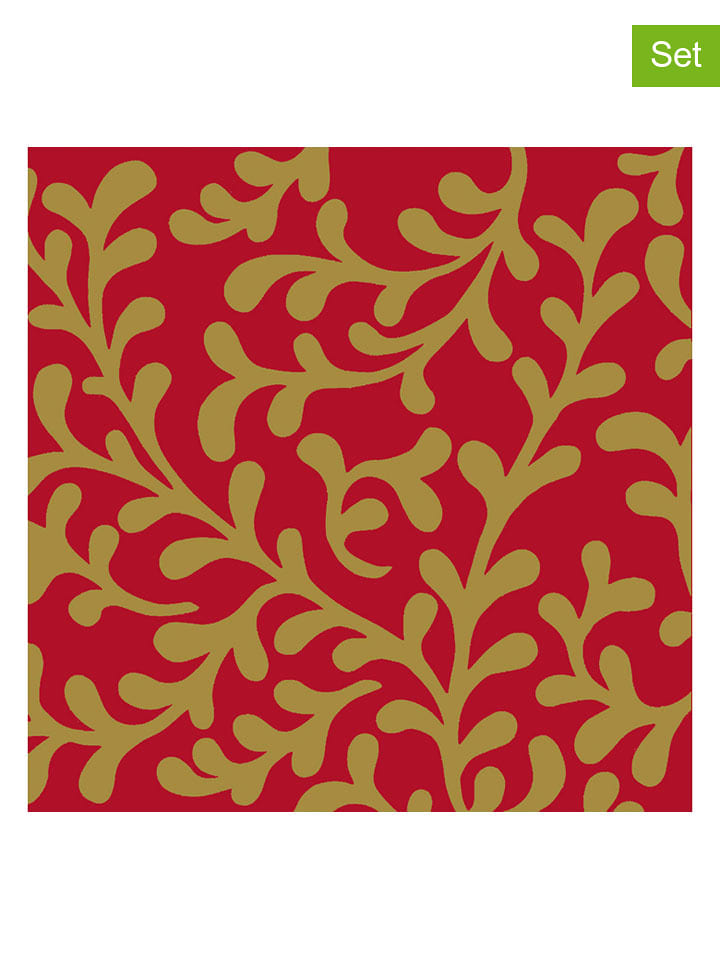 ppd Serwetki (40 szt.) "Pretty Tendrils" w kolorze złoto-czerwonym rozmiar: onesize