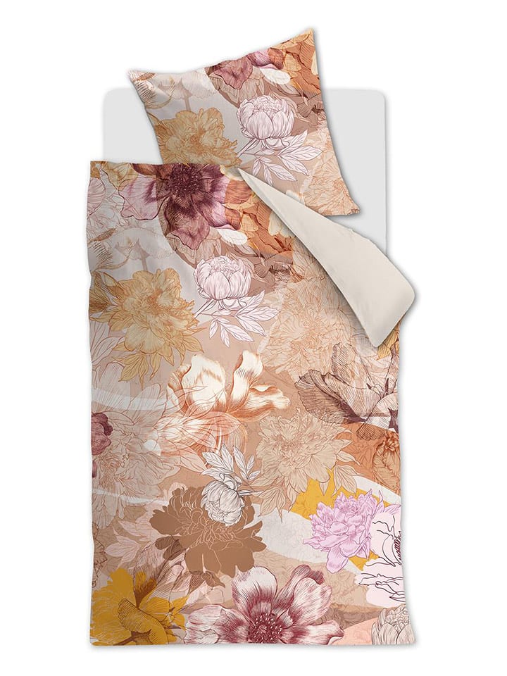 Beddinghouse Komplet pościeli satynowej "Floraison" w kolorze jasnoróżowym rozmiar: 155x220 cm
