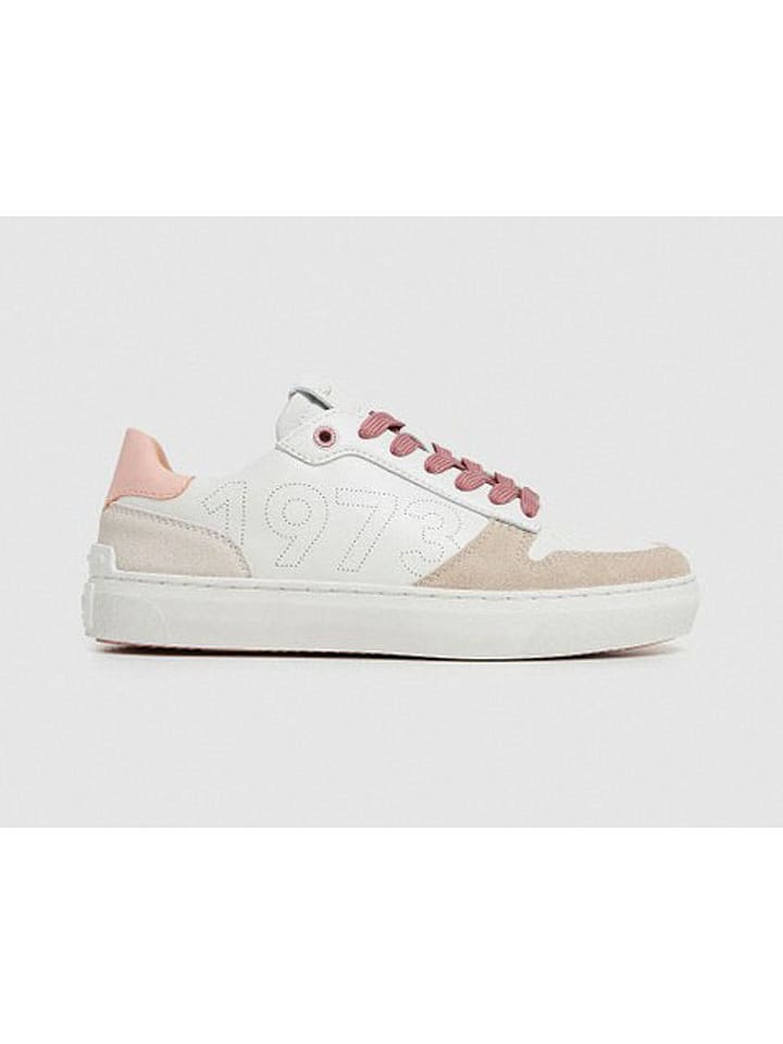 Pepe Jeans FOOTWEAR Skórzane sneakersy "Camden Seal" w kolorze biało-beżowym rozmiar: 39