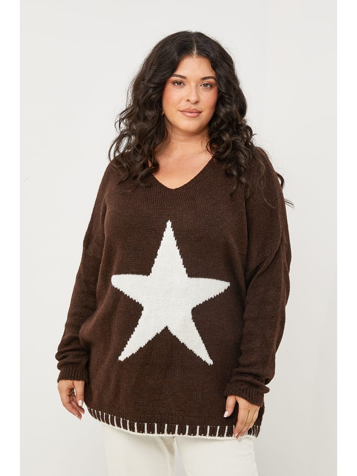 Curvy Lady Sweter w kolorze brązowym rozmiar: 44/46