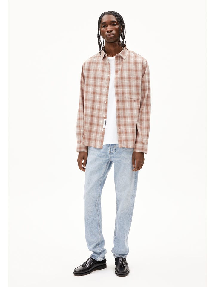 armedangels Koszula "Paanao" w kolorze jasnoróżowo-kremowym rozmiar: S