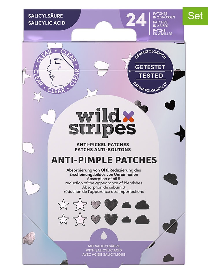 Wild Stripes Plastry (4 x 24 szt.) "Holo Clear" na pryszcze rozmiar: onesize