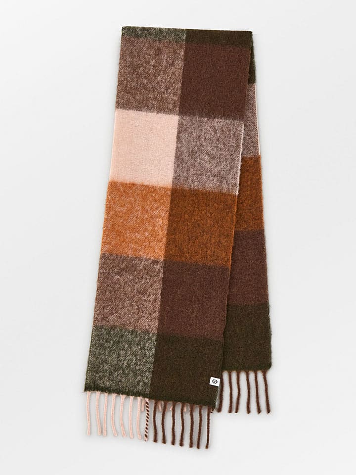 Becksöndergaard Szal w kolorze brązowo-ciemnozielonym - 200 x 33 cm rozmiar: onesize