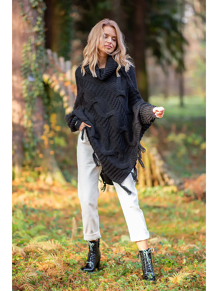 fobya Ponczo w kolorze czarnym rozmiar: onesize