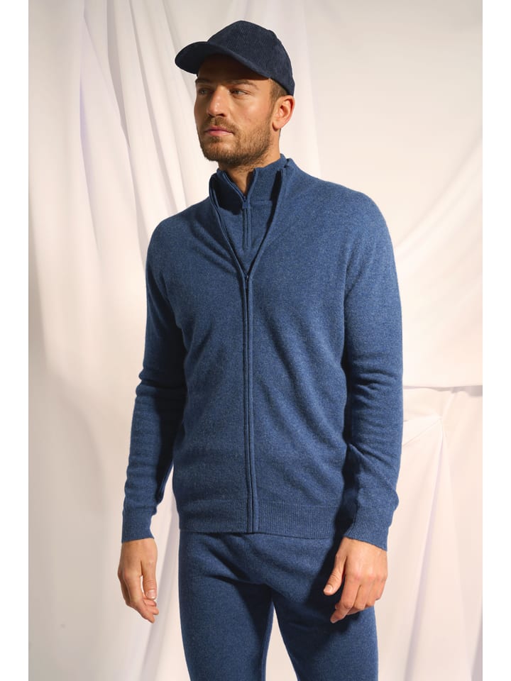 Just Cashmere Kaszmirowy kardigan "Alan" w kolorze granatowym rozmiar: S