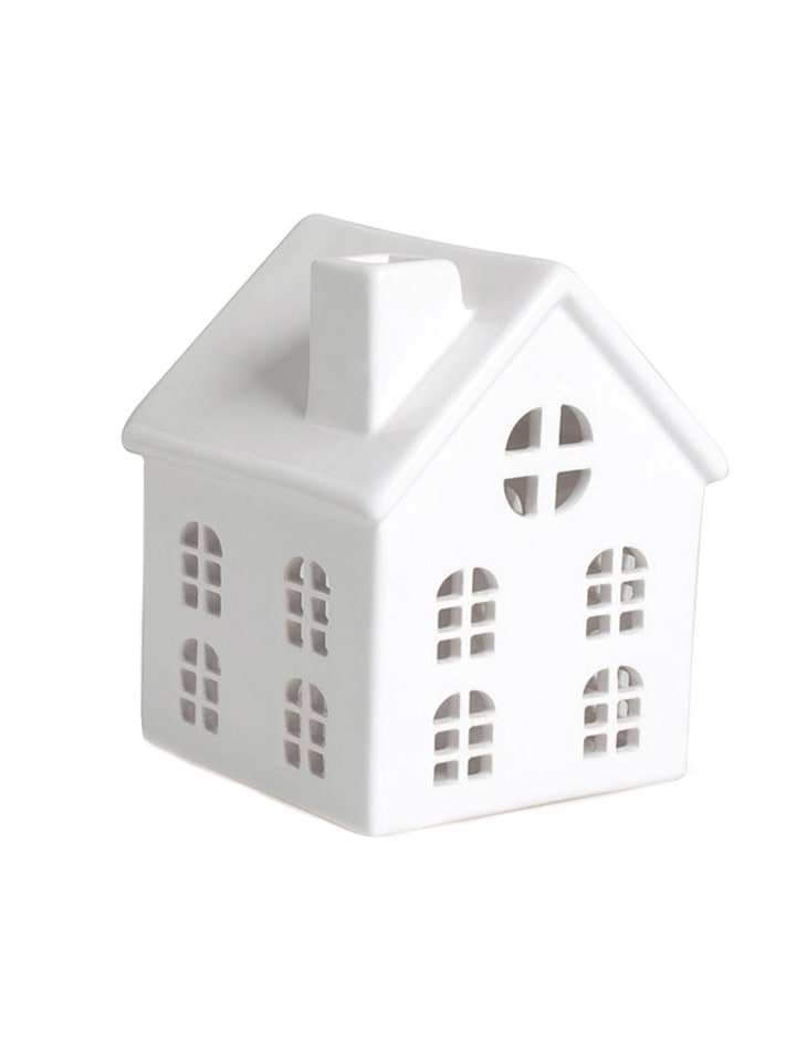 Trendy Kitchen by EXCÉLSA Świecznik "Little Home" w kolorze białym - 10,5 x 14 x 10,5 cm rozmiar: onesize
