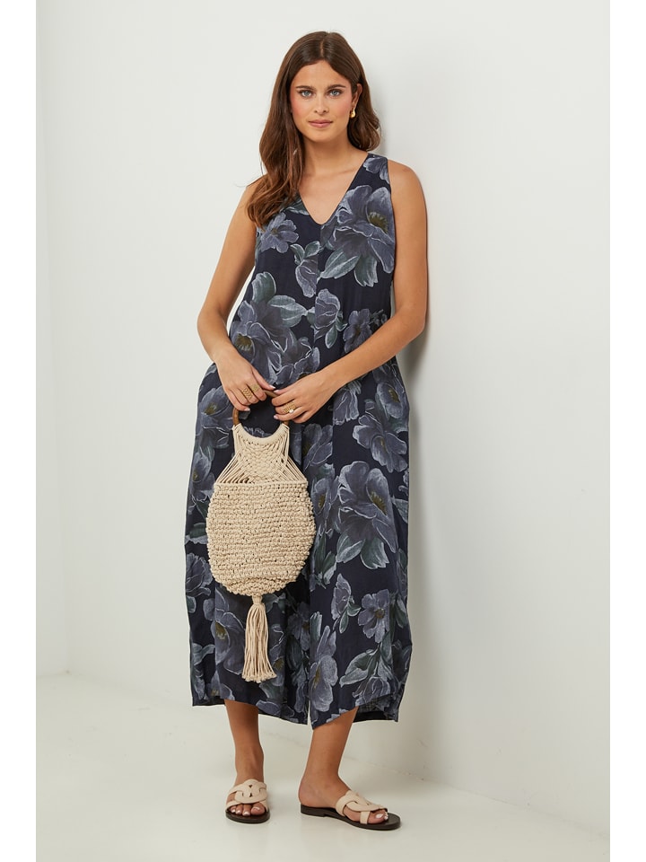 Lin Passion Lniany kombinezon w kolorze granatowym rozmiar: 40/42