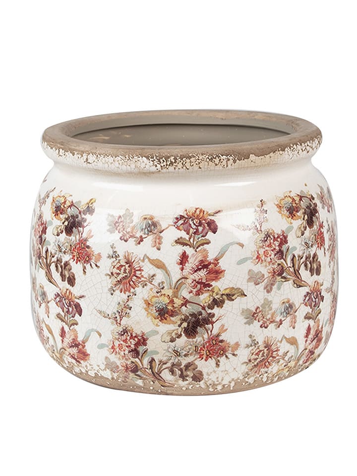 Clayre & Eef Doniczka w kolorze beżowym - wys. 15 x Ø 20 cm rozmiar: onesize