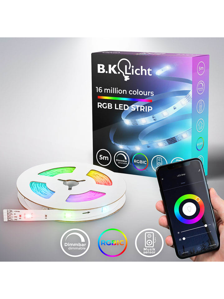 Briloner Listwa RGB-LED w różnych kolorach - dł. 5 m rozmiar: onesize