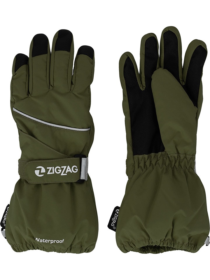 Zigzag Rękawiczki narciarskie "Kempston" w kolorze zielonym rozmiar: 140/146