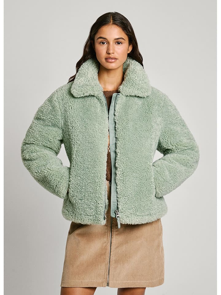 Pepe Jeans Kurtka pluszowa w kolorze jasnozielonym rozmiar: XS