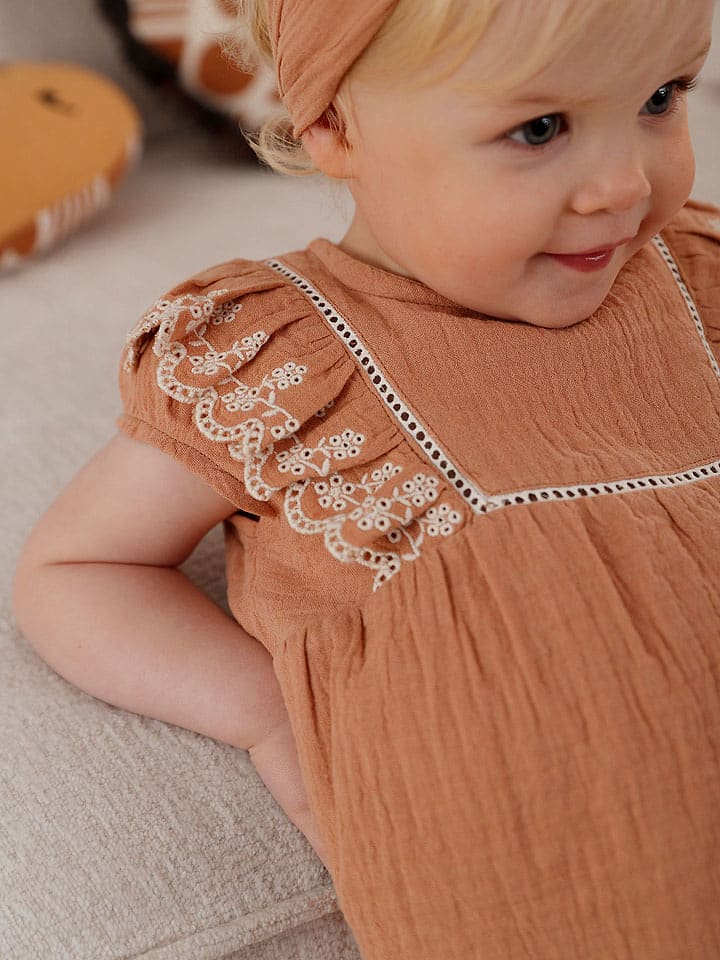 vertbaudet Kombinezon w kolorze jasnobrązowym rozmiar: 86