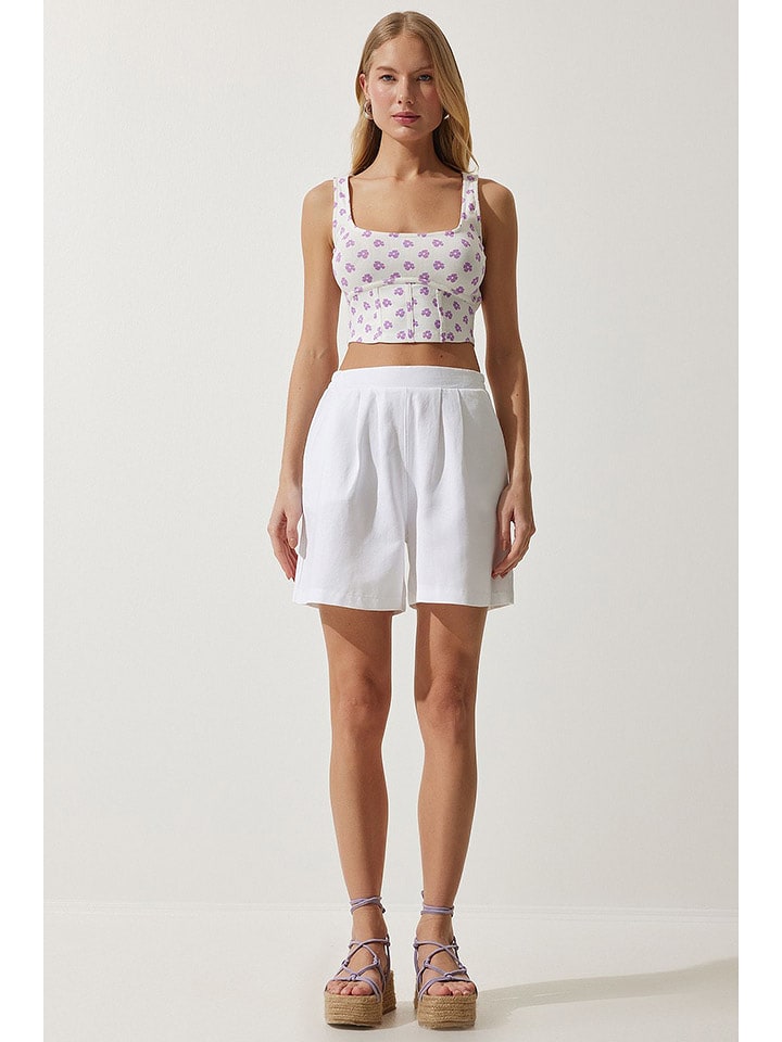 Happiness Istanbul Bermudy w kolorze białym rozmiar: 38