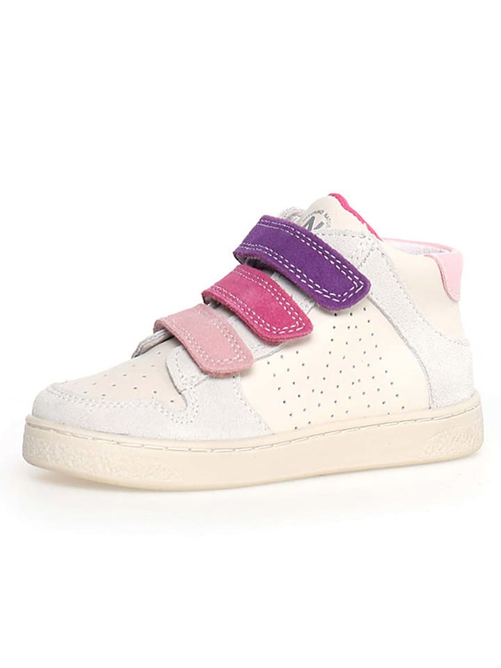 Naturino Skórzane sneakersy "Theral" w kolorze kremowo-różowym rozmiar: 35