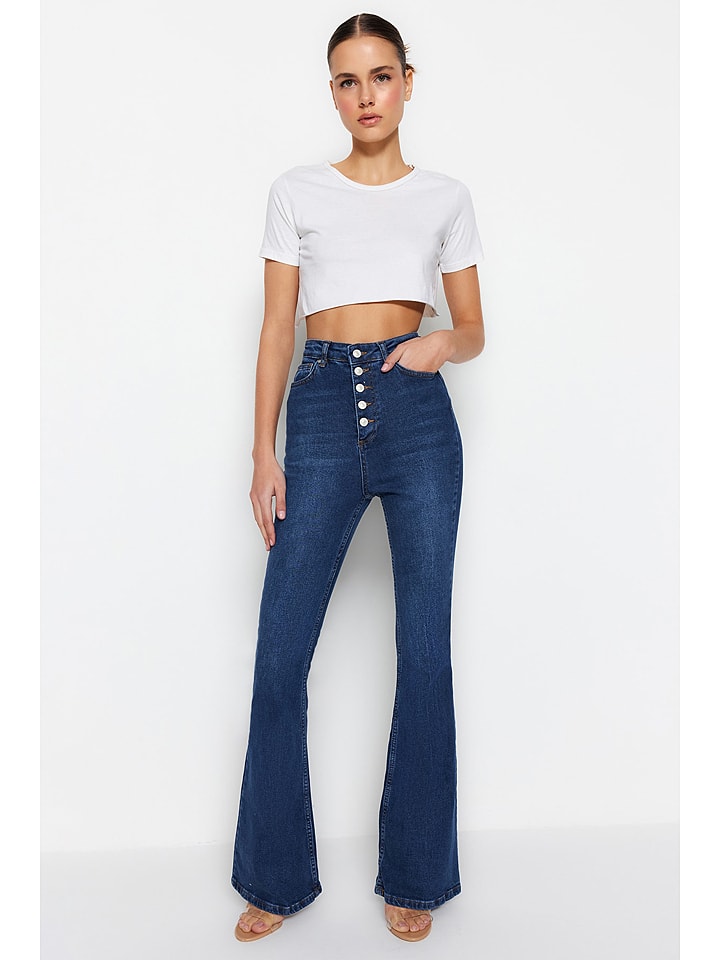 trendyol Dżinsy - Slim fit - w kolorze niebieskim rozmiar: 34