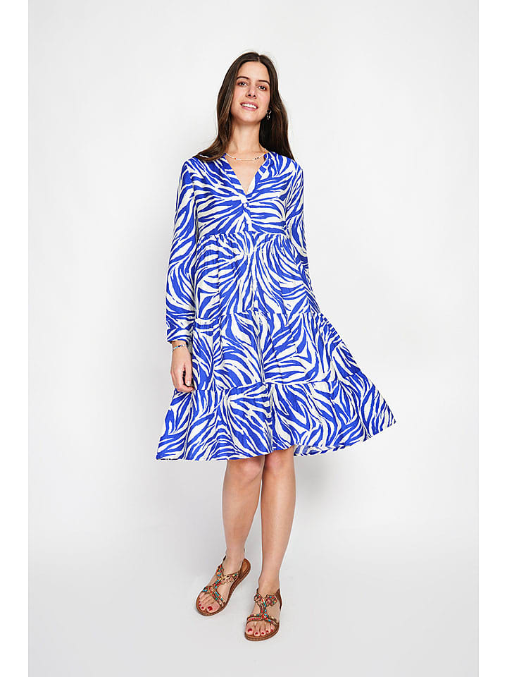 William de Faye Sukienka w kolorze niebiesko-białym rozmiar: 36