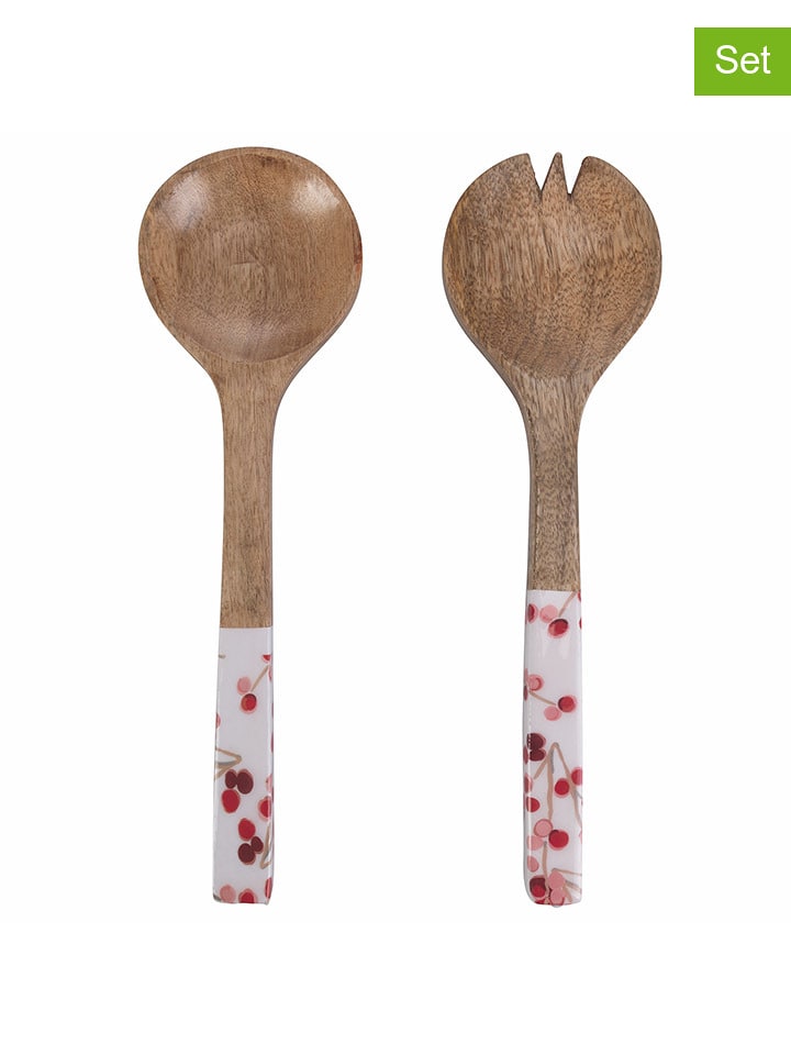 Villa d´Este 2-częściowy zestaw w kolorze brązowo-białym - dł. 33,5 cm rozmiar: onesize