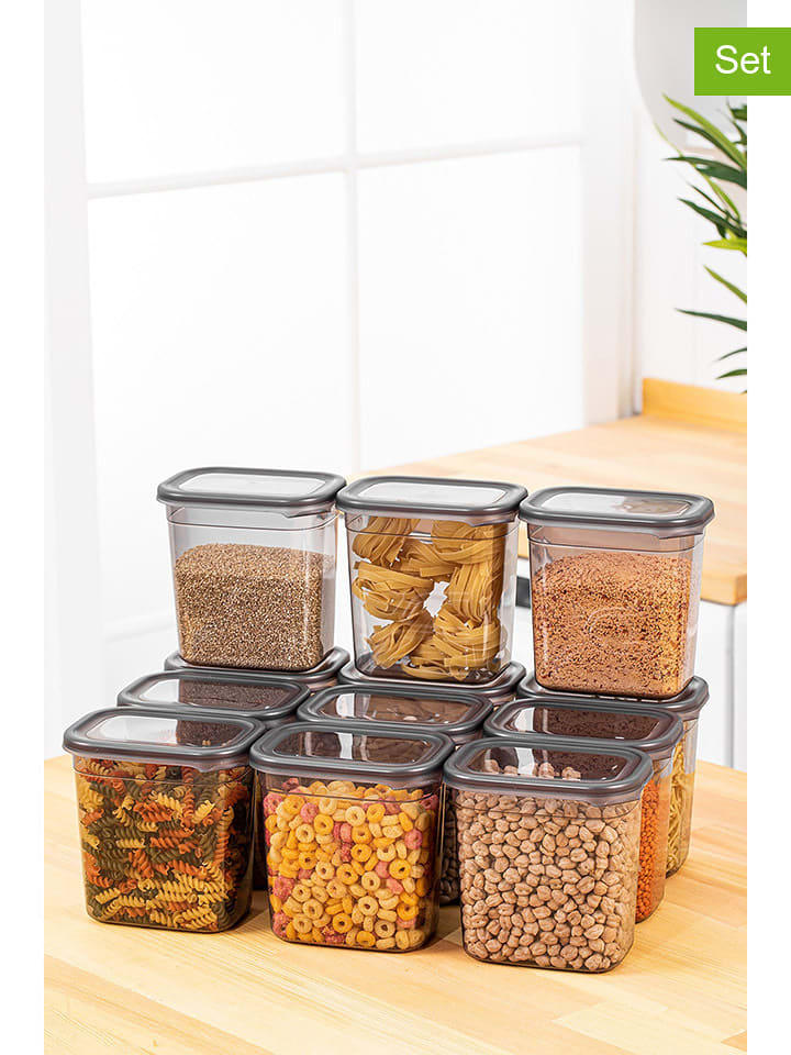 Violeta Home Pojemniki (12 szt.) w kolorze antracytowym - 1,15 l rozmiar: onesize