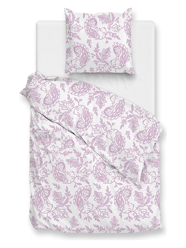 Zo!Home Komplet pościeli "Indiano" w kolorze biało-fioletowym rozmiar: 240x220 cm