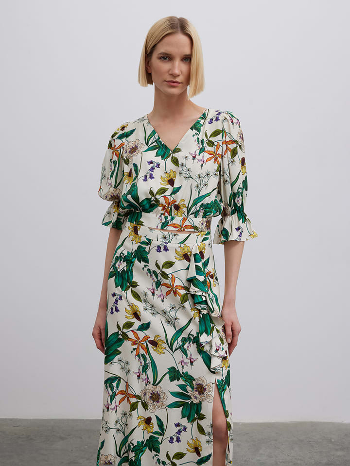 BGN Bluzka w kolorze biało-zielonym rozmiar: 38