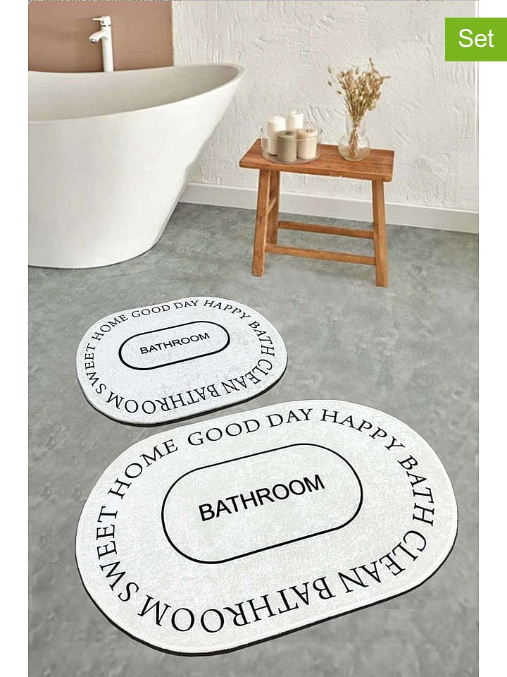 Colourful Cotton Dywaniki łazienkowe (2 szt.) w kolorze czarno-białym rozmiar: onesize