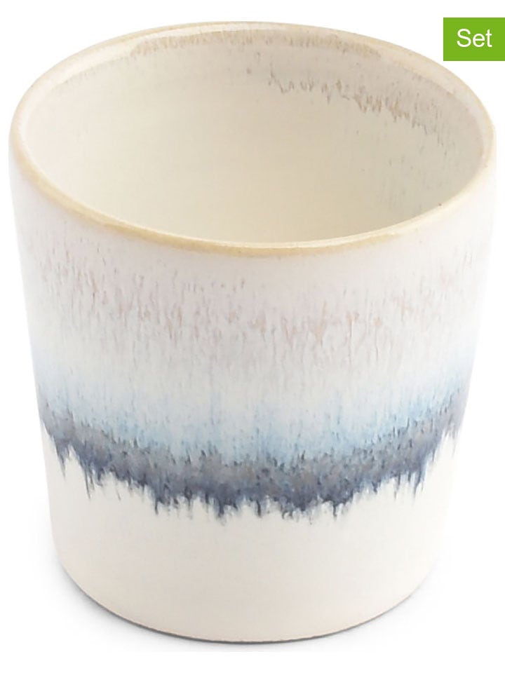 Salt and Pepper Kieliszki (4 szt.) w kolorze biało-niebieskim na jajka - wys. 5 x Ø 5 cm rozmiar: onesize