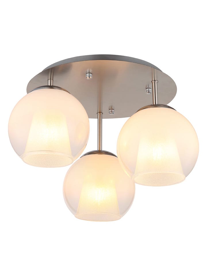Globo lighting Lampa sufitowa "Barry" w kolorze srebrno-białym - wys. 28,5 x Ø 41 cm rozmiar: onesize