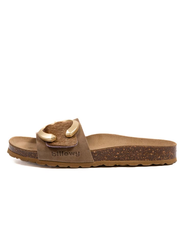 billowy Skórzane klapki w kolorze brązowym rozmiar: 41