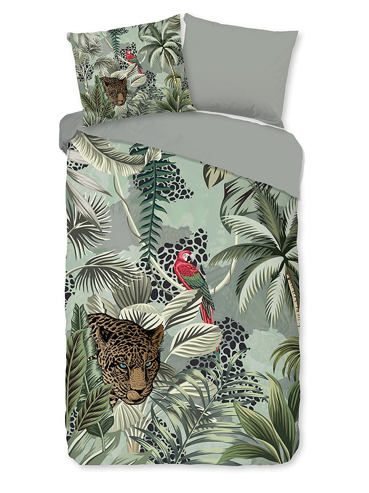 Pure Komplet pościeli "Pure Isla" w kolorze zielonym z mikrofibry rozmiar: 140x220 cm