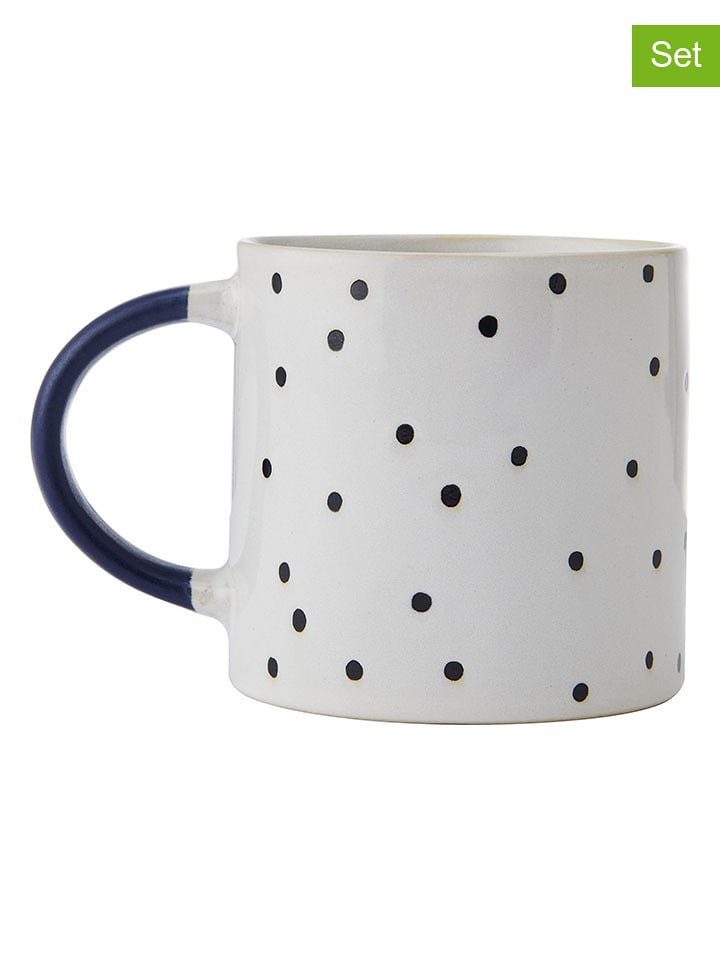 Mikasa Kubki (2 szt.) w kolorze biało-granatowym - 390 ml rozmiar: onesize