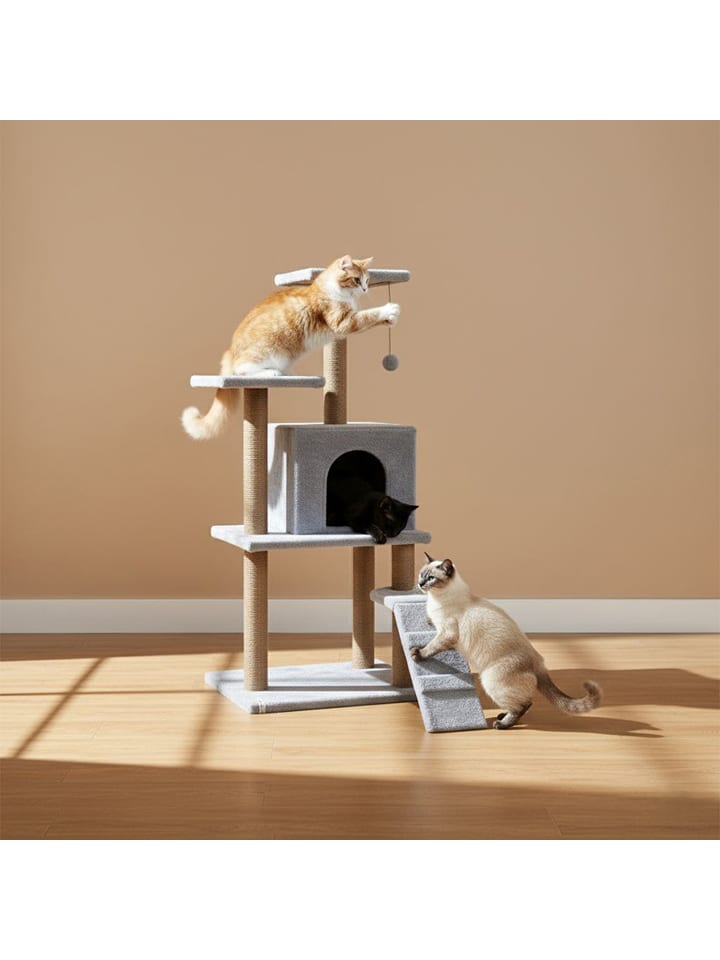 Paws&Whiskers Drapak "Arden" w kolorze szarym dla kota - 50 x 125 x 35 cm rozmiar: onesize