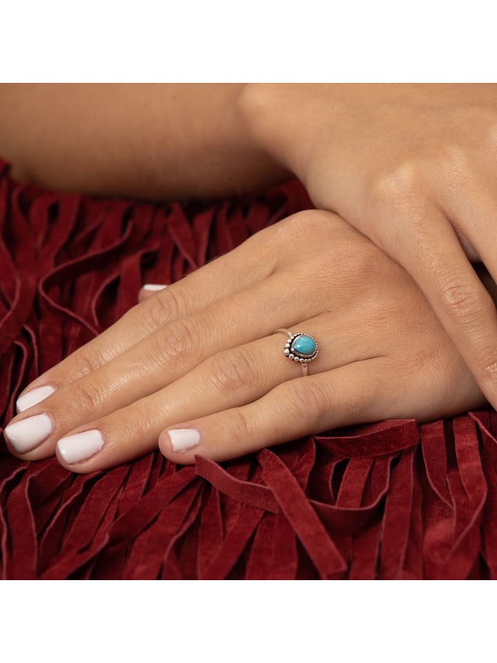 AMAZONIA Srebrny pierścionek "Shushupe" z turkusem rozmiar: 58