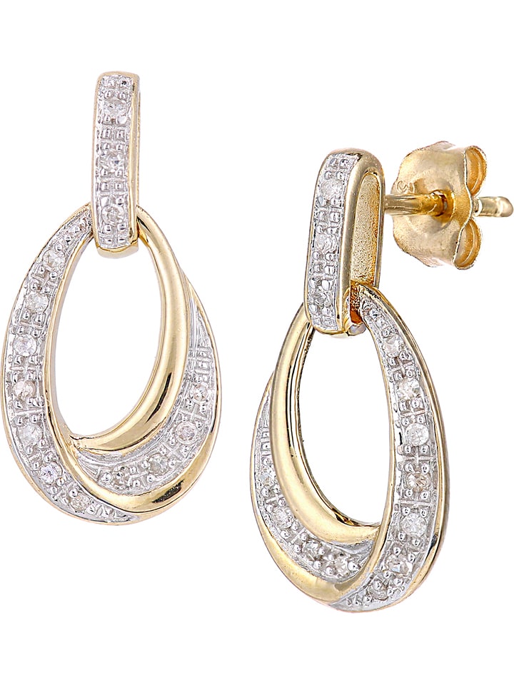 Revoni Złote kolczyki-wkrętki z diamentami rozmiar: onesize