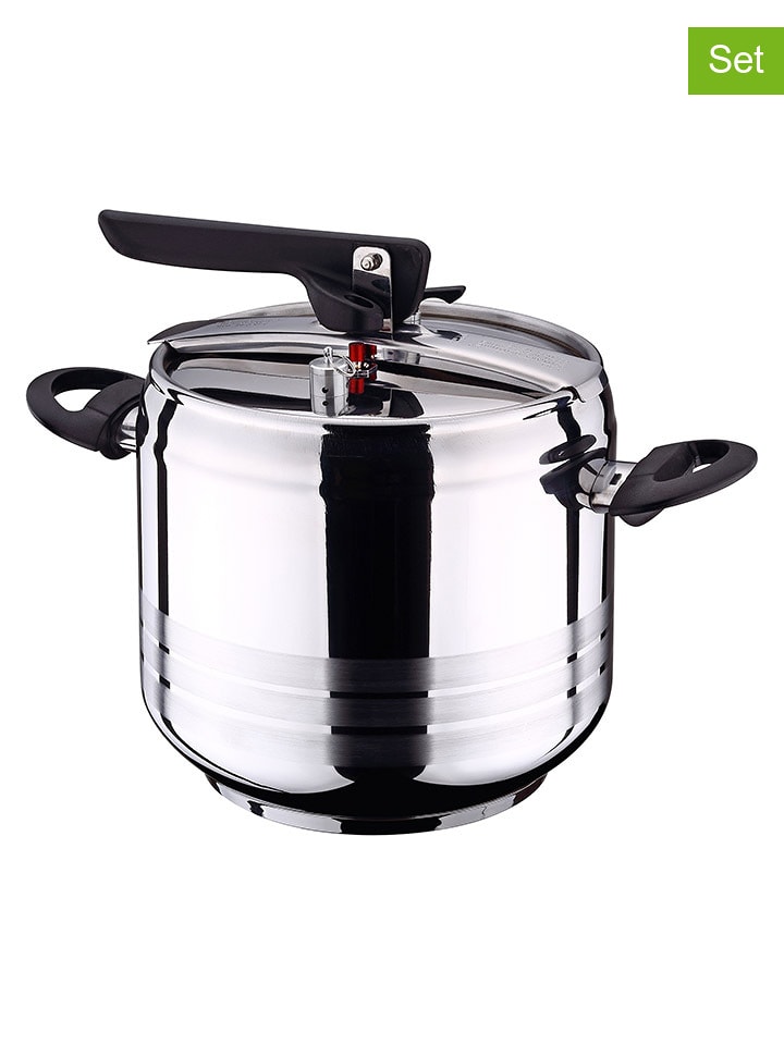 Bergner 2-częściowy zestaw "San Ignacio" w kolorze srebrno-czarnym - Ø 22 cm rozmiar: onesize