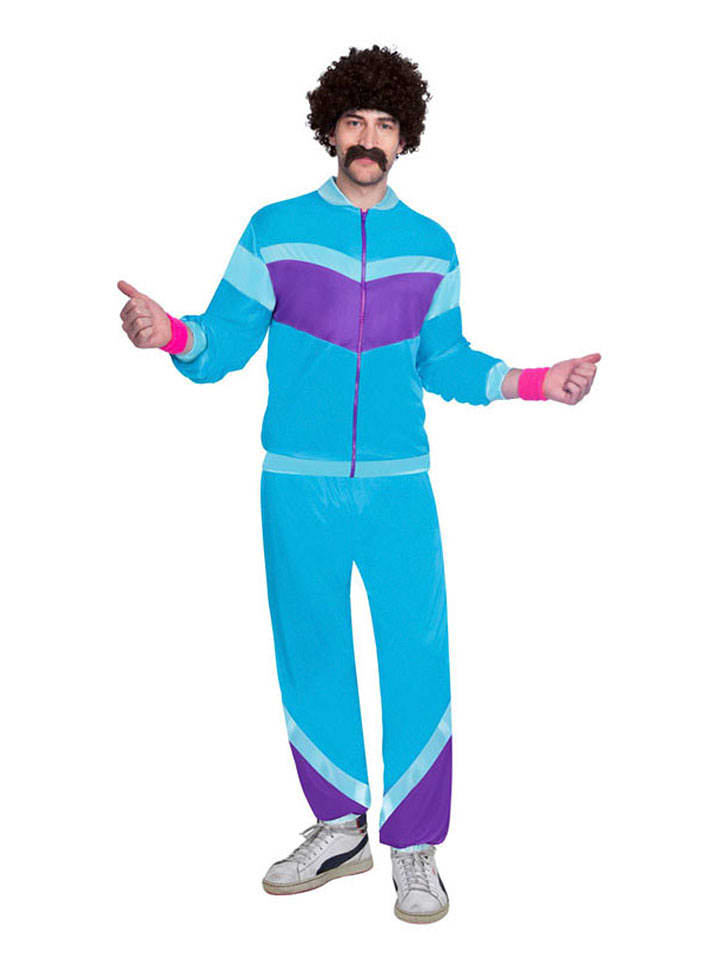 amscan 2-częściowy kostium "80's Shell Suit" w kolorze niebiesko-fioletowym rozmiar: M/L