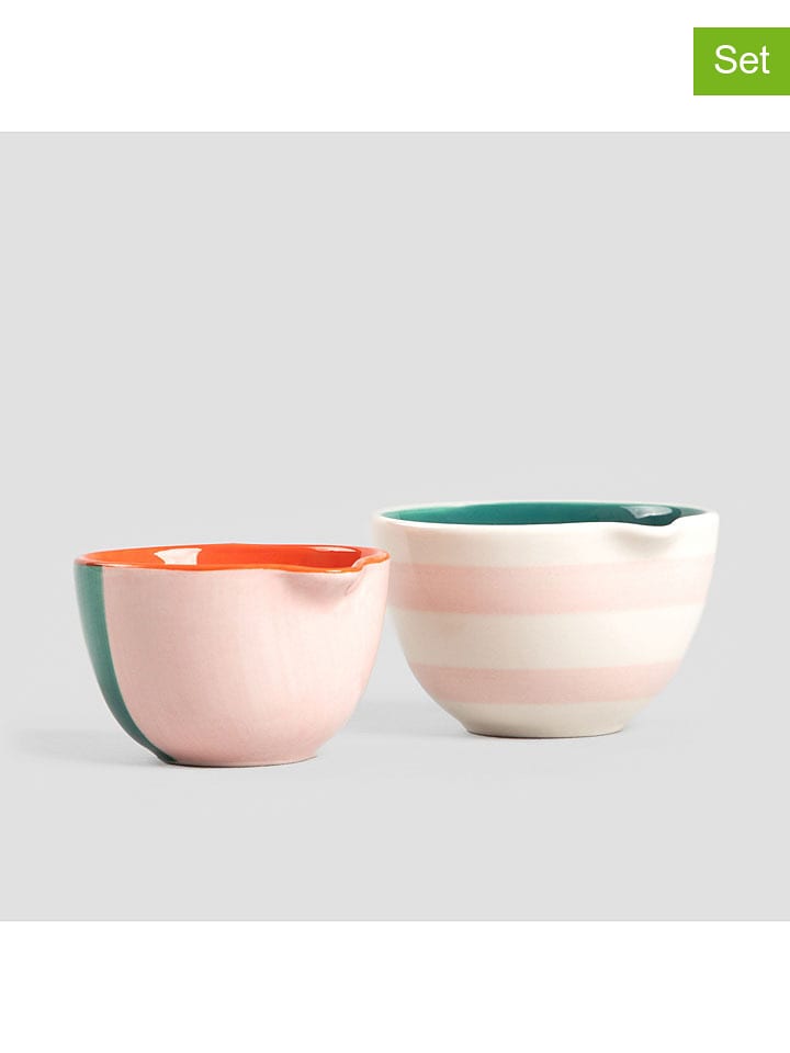 Homla Miski (2 szt.) "Bitti" w kolorze jasnoróżowo-pomarańczowo-zielonym - Ø 7 cm rozmiar: onesize