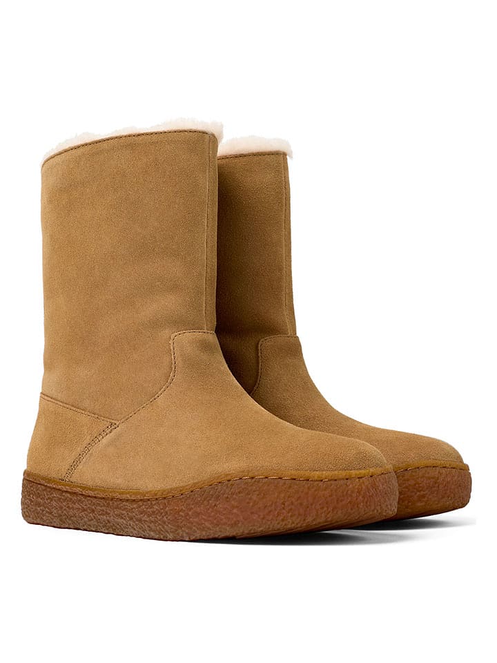 Camper Skórzane botki zimowe w kolorze jasnobrązowym rozmiar: 39