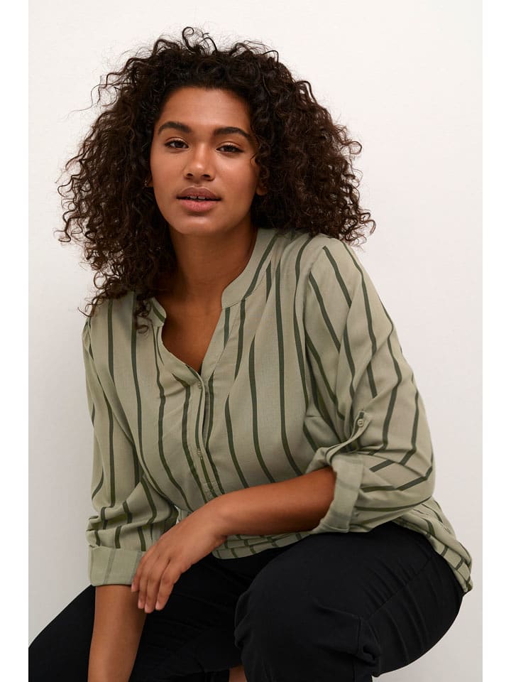 KAFFE curve Bluzka "Sida" w kolorze khaki rozmiar: 50
