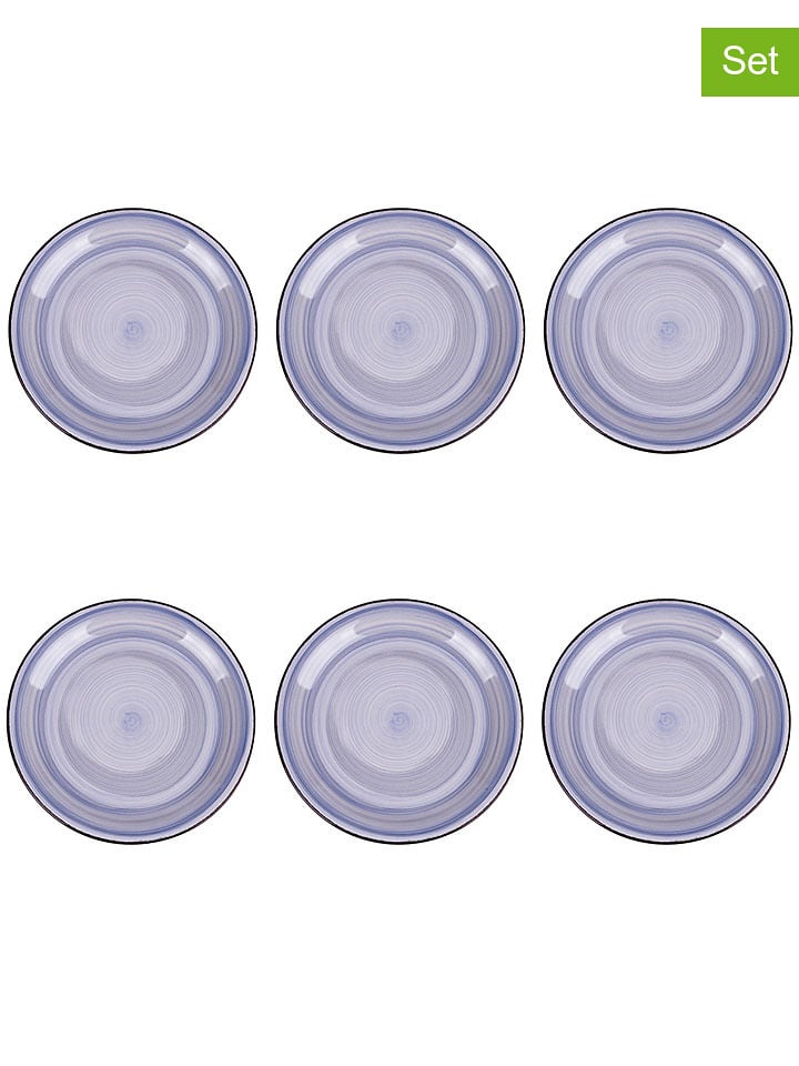 Villa d´Este Talerze obiadowe (6 szt.) "5 Toni" w kolorze niebieskim - Ø 27 cm rozmiar: onesize