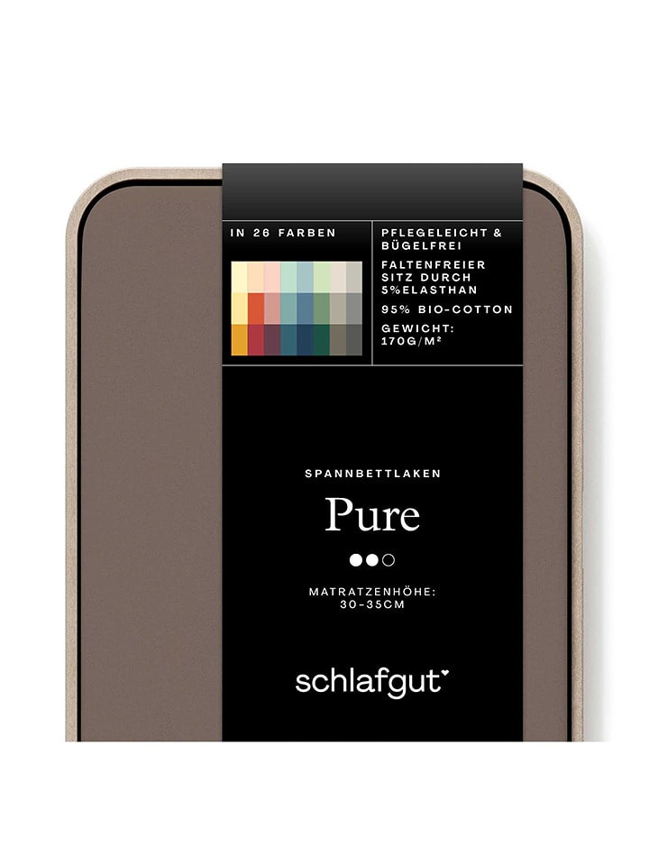 Schlafgut Dżersejowe prześcieradło w kolorze brązowym na gumce rozmiar: 90-100x190-220 cm