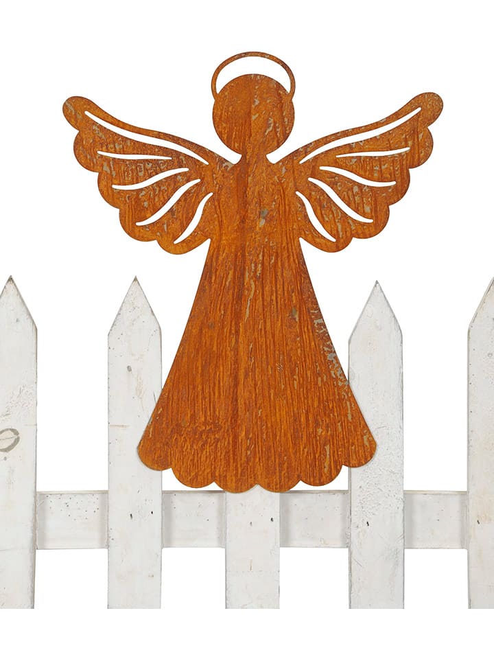 POSIWIO Figurka "Angel" w kolorze brązowym na płot - 20 x 24,5 x 5 cm rozmiar: onesize