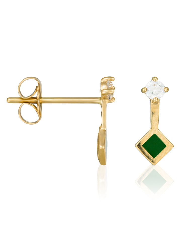 OR ÉCLAT Złote kolczyki-wkrętki "Prague" z cyrkoniami rozmiar: onesize