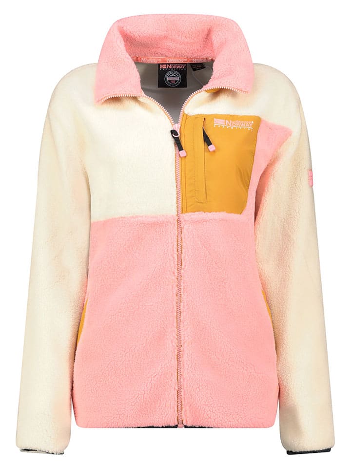 Geographical Norway Kurtka polarowa "Talexa" w kolorze kremowo-jasnoróżowo-pomarańczowym rozmiar: L