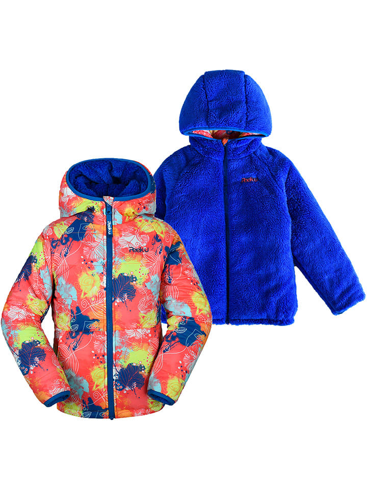 Peek U Dwustronna kurtka pikowana "Meadow" w kolorze jasnoróżowo-niebieskim rozmiar: 92