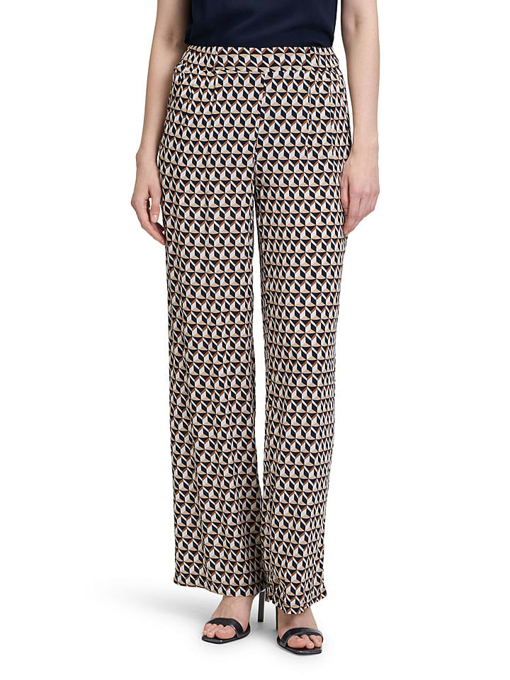 Betty Barclay Spodnie w kolorze granatowo-beżowym rozmiar: 44