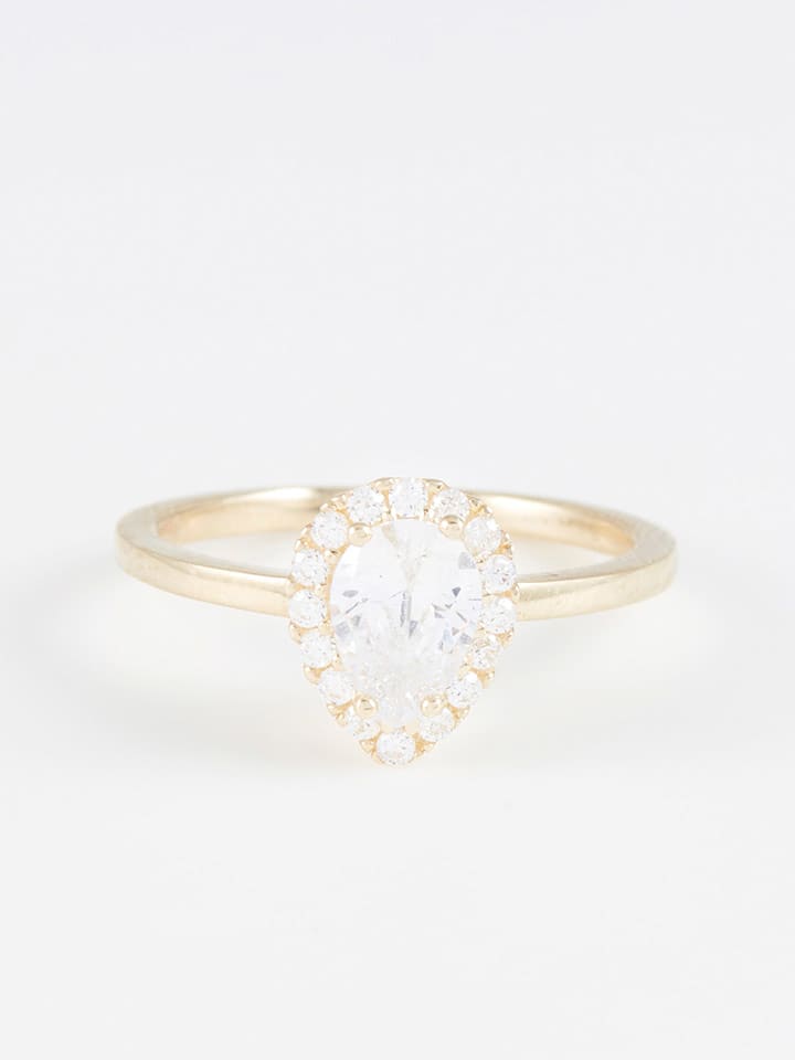 L'OR by Diamanta Złoty pierścionek "Greenwich" z cyrkoniami rozmiar: 48