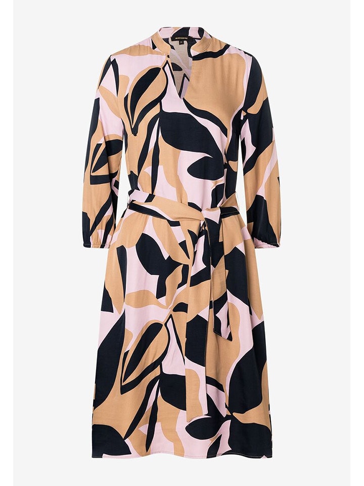 More & More Sukienka w kolorze beżowo-czarno-jasnoróżowym rozmiar: 42