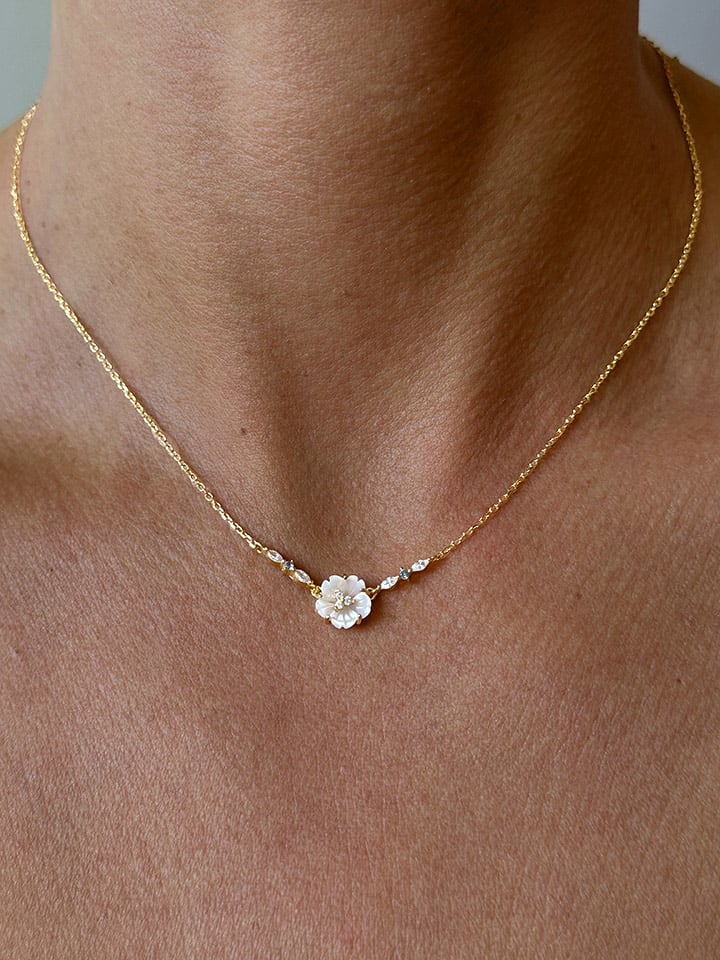 Les Petites Précieuses Pozłacany naszyjnik z elementem ozdobnym - dł. 40 cm rozmiar: onesize